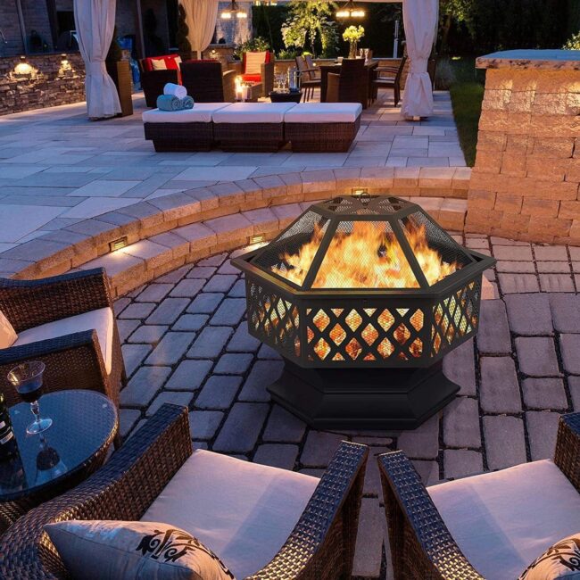 Classic Hexagonal-Shaped Fire Pit