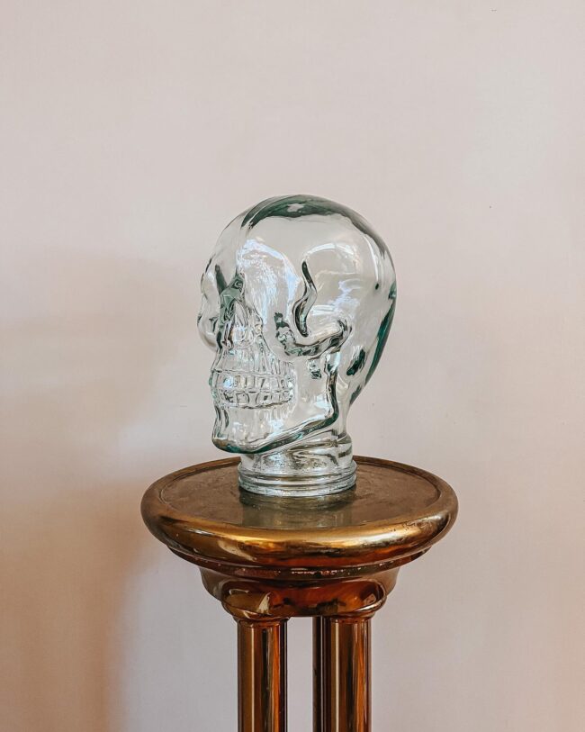 Glass Skull Statement Decor