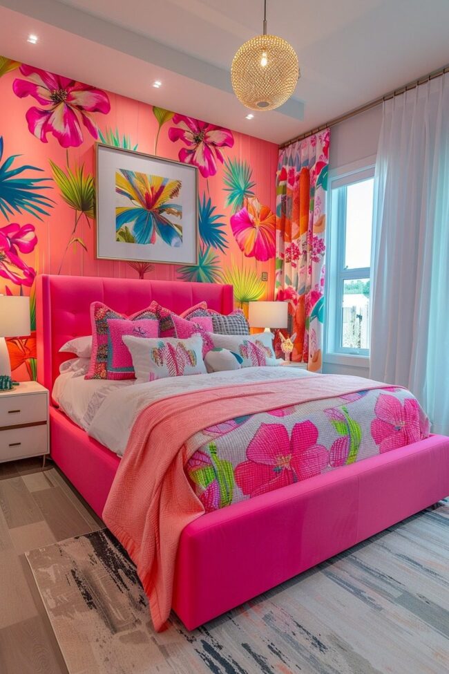 Dynamic Neon Pink Revitalization Space