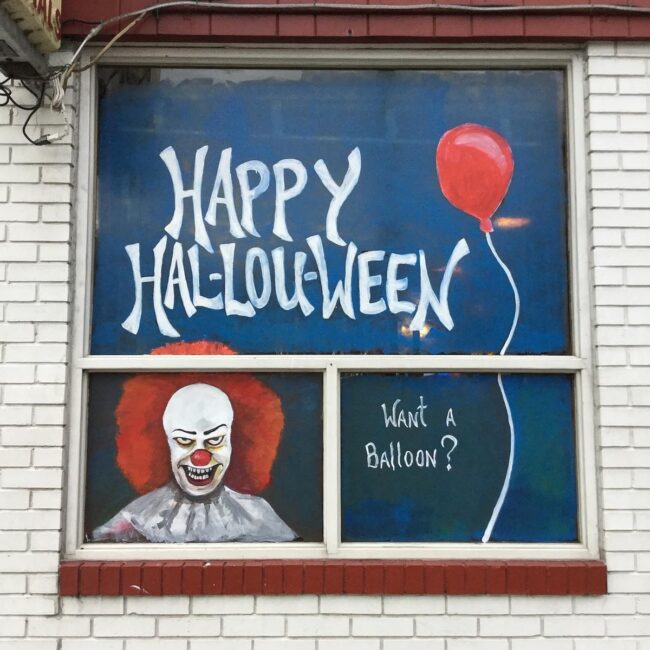 Pennywise Themed Window Art