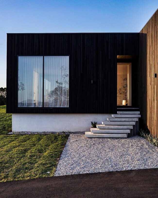 Bold Minimalism with a Black Facade