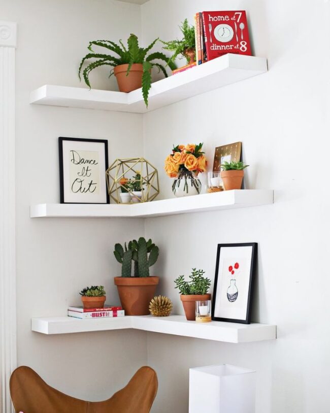 Corner Shelves for Decorative Touches