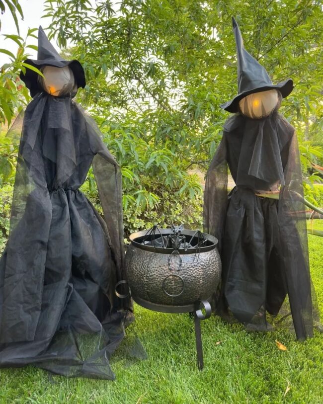 Witch and Cauldron Display