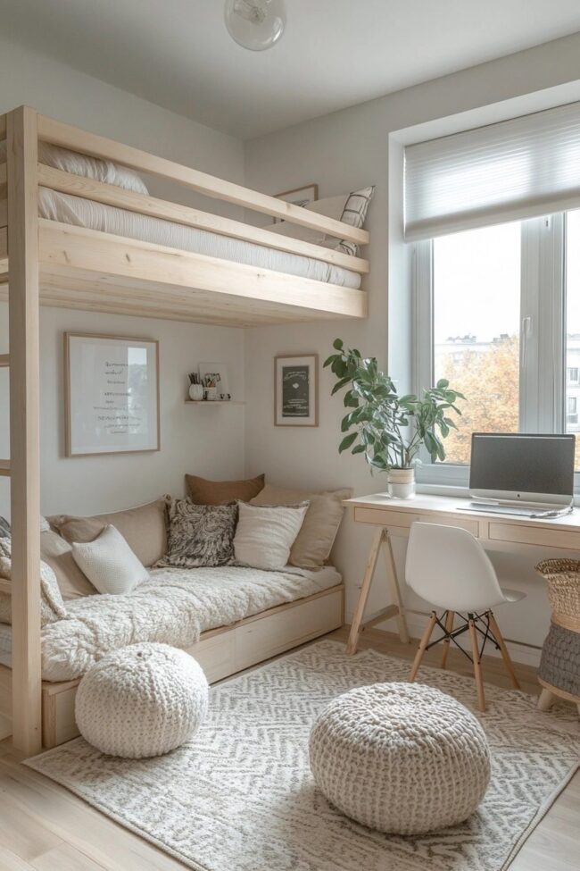 Scandinavian-Inspired Loft Bed Design