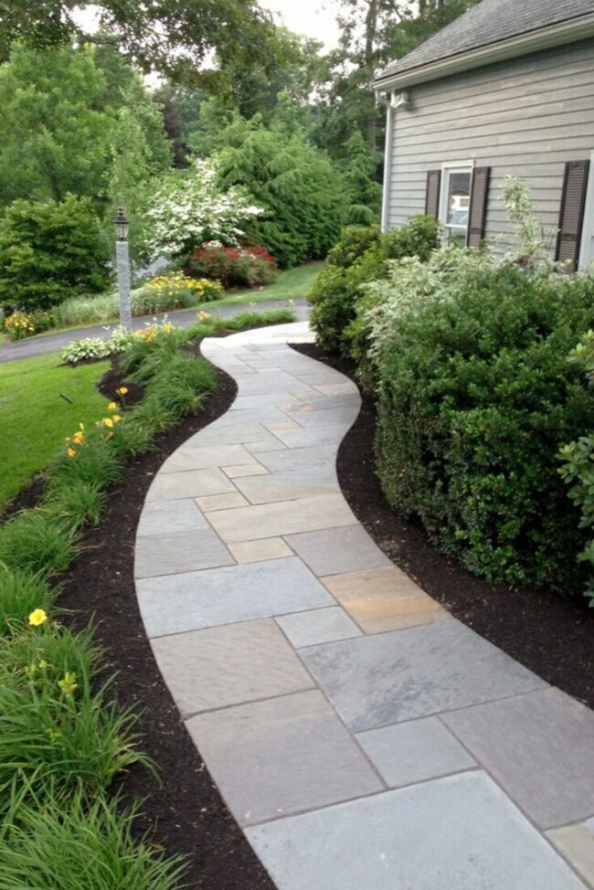 Graceful Curved Stone Pathway