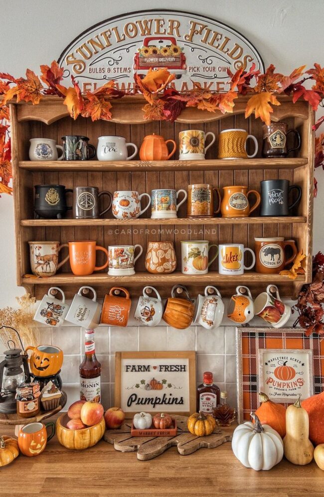 Fall-Inspired Mug Display