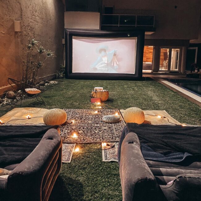 Stylish Outdoor Movie Experience