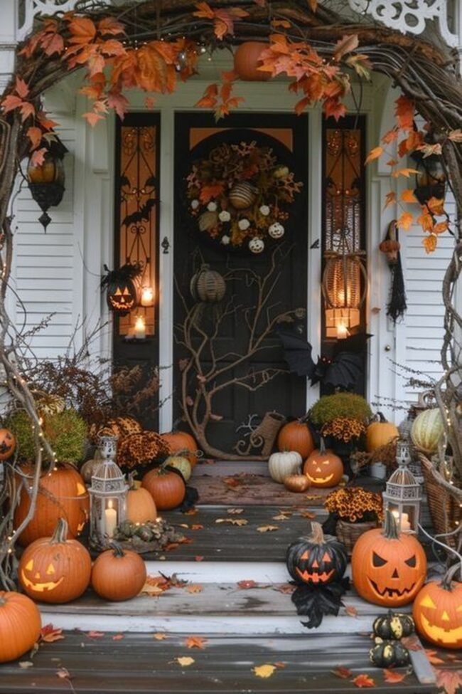 Pumpkin Paradise on the Porch