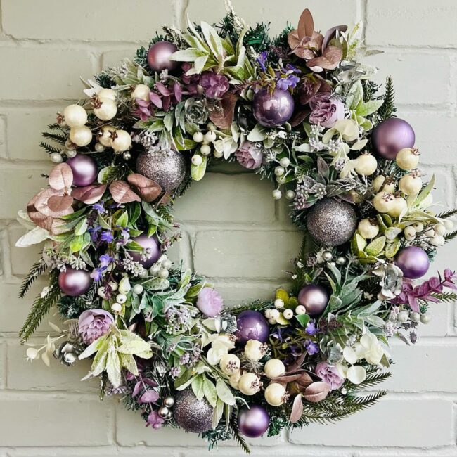 A Soft Pastel Wreath with a Modern Look