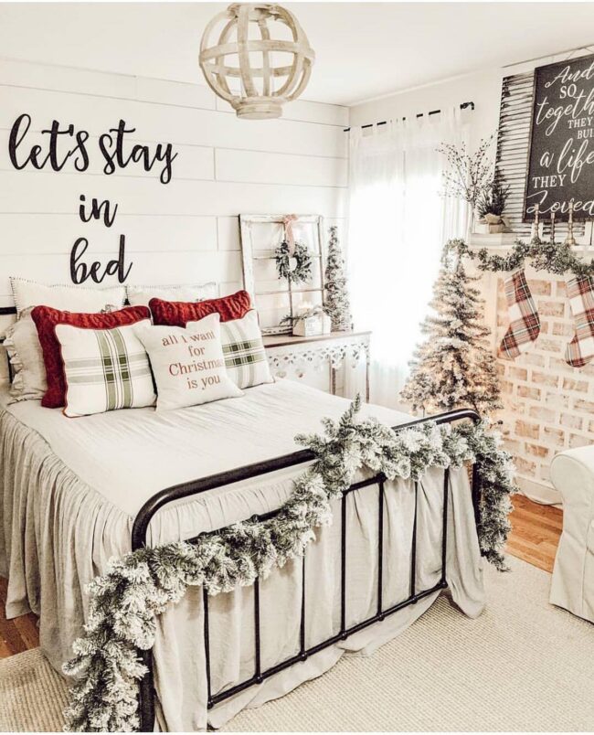 A Christmas Bedroom with Cozy Accents