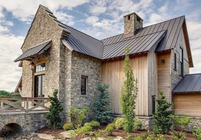 Elegant Stone and Wood Design