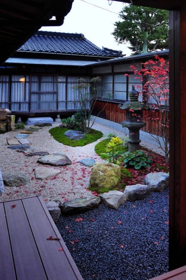 Calm Courtyard Adorned With Autumn Hues