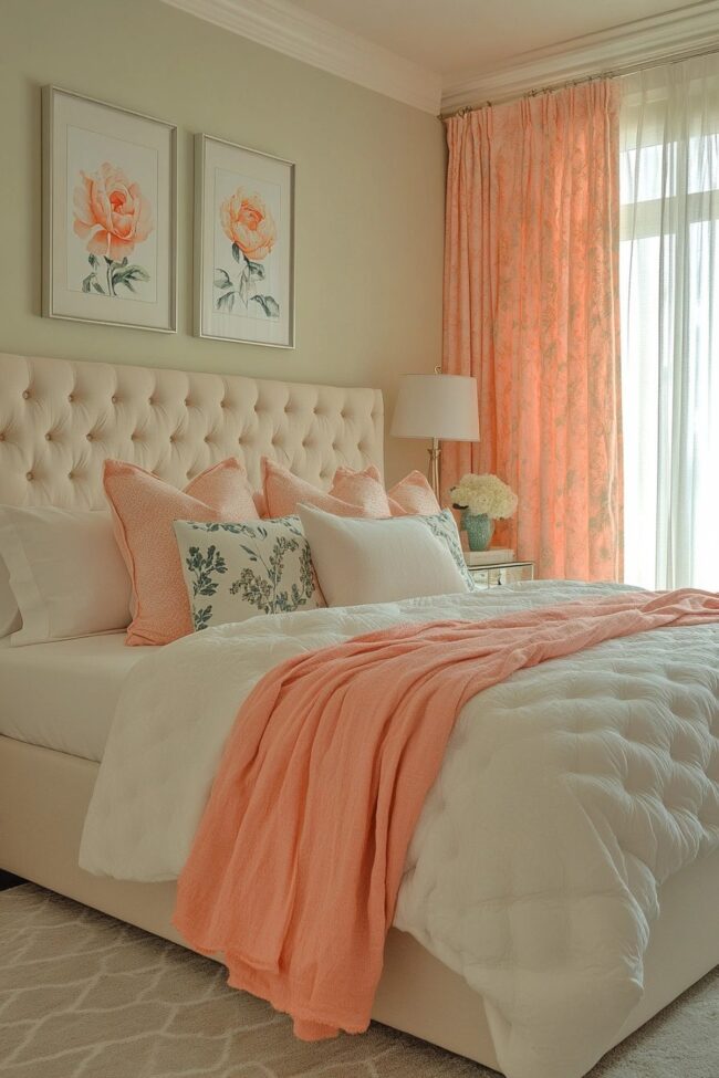 Peach-Inspired Bedroom Retreat