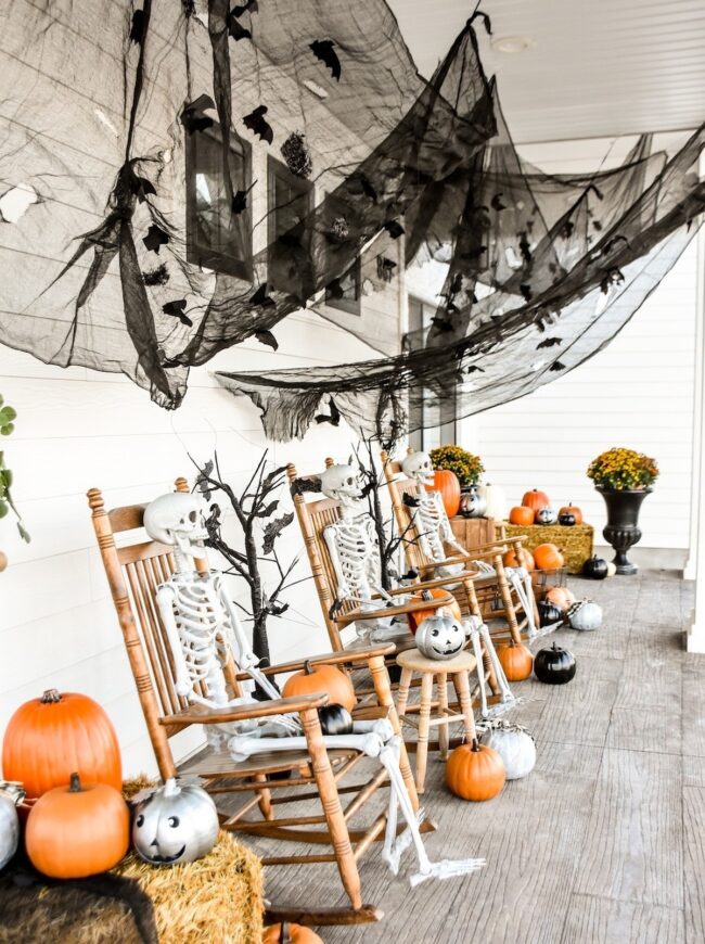 Skeleton-Themed Porch Party