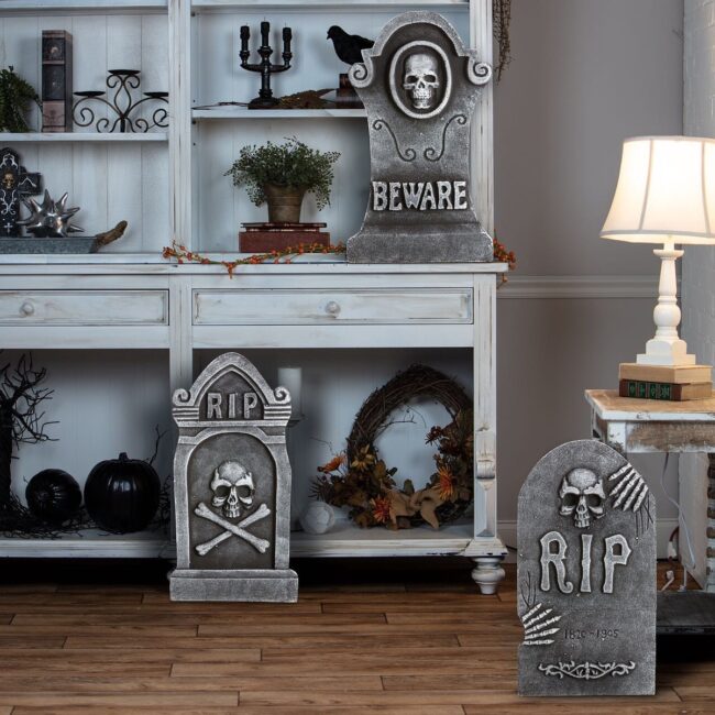 Indoor Tombstone Display for Halloween